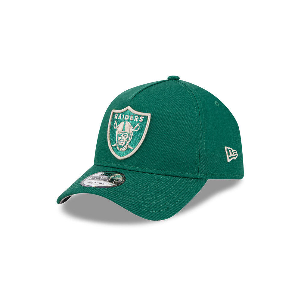 Las Vegas Raiders Hat - Deep Emerald Green 9Forty A-Frame NFL Snapback Cap - New Era